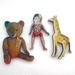 sale - Trio of toys - woodcut magnet set