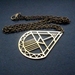 sale - teardrop cutout raw brass necklace