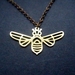 brass bee outline necklace