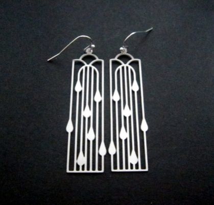Stainless steel nouveau rain earrings