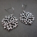 silver coral circle earrings