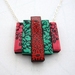 Colourful mosaic style necklace with art deco shape