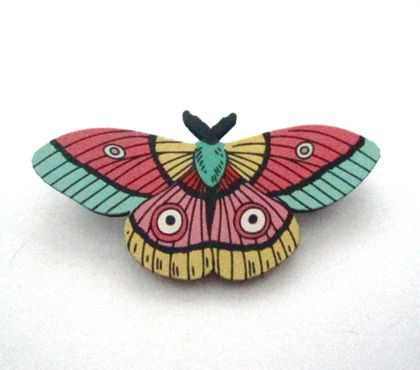 pastel brights moth brooch