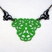 sale - shabby chic filigree necklace green and black