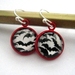 Bats in red base earrings
