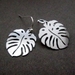 Stainless steel monstera leaf earrings