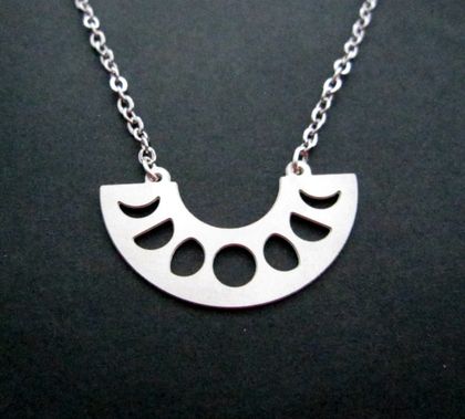 Moon phases -  stainless steel necklace