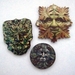 sale - Green man - woodcut magnet trio