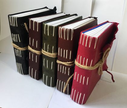 Handmade leather bound art journal.