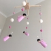 Pink Butterfly Peg Doll Mobile 