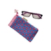 Pink/blue floral glasses case