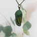 TRANSITIONING MONARCH CHRYSALIS - handmade pendant with painted detail