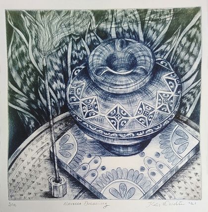 Morocco Dreaming - Original Hand Printed Drypoint Etching
