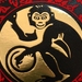 The Year of the Monkey - Lino Print Red/Black & Gold foil 