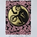 The Year of the Monkey - Lino Print Pink/Black & Gold foil 