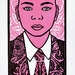 In the Pink - Large Colour Lino Print -  limited edition