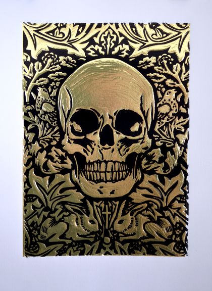 Sweet Dreams Deluxe - large Gold Foil Skull Print