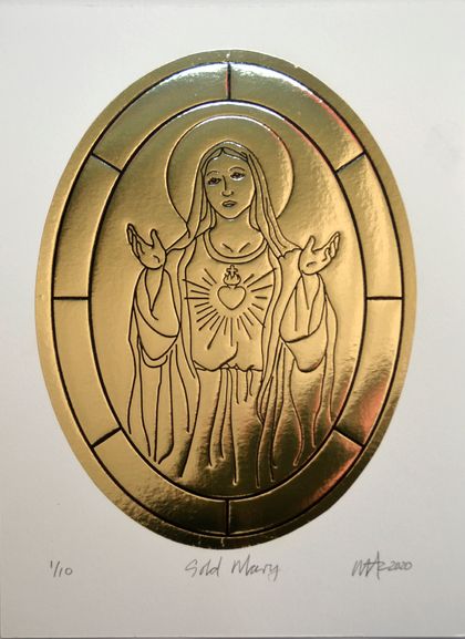Gold Mary- Limited Edition Relief Print -  2020