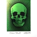 Green Foil Skull - Lino Print 