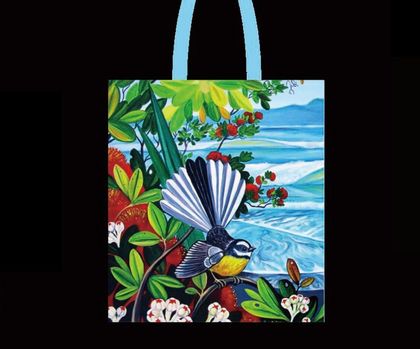 Fantail and Ocean Tote Bag, NZ artist Irina Velman