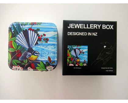 Travel Jewellery Box Fantail and Ocean Waves