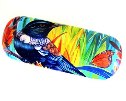 Glasses Case with matching Lens Cloth Tui and Monarch Butterfly