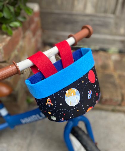Bike & Scooter HandleBar Basket | Clip on | Space + Blue