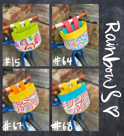 Bike & Scooter HandleBar Basket | Clip on | Rainbows Collection 4 options