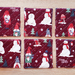 Fabric Coasters, set of 6, Christmas themed