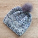 Chunky knit beanie with faux fur pompom