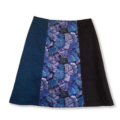 A-Line Skirt - Swirls Of Blue