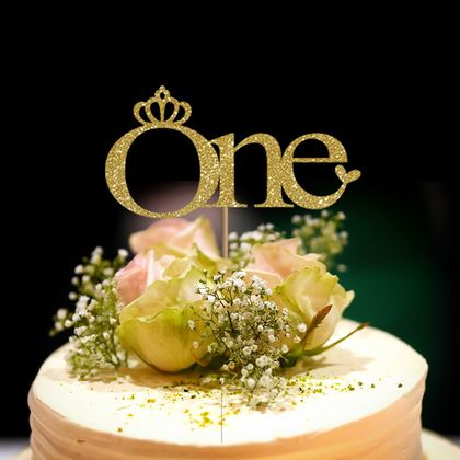 "One" First Birthday Cake Topper