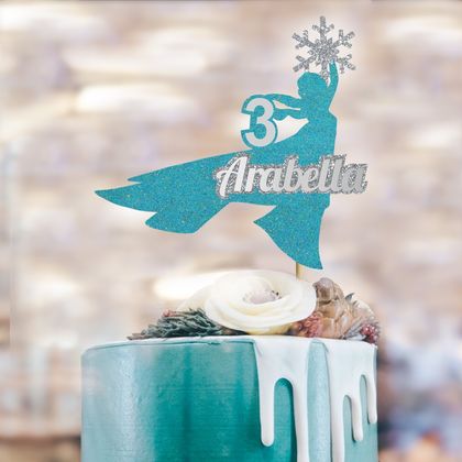 Frozen Snowflake Cake Topper personalised