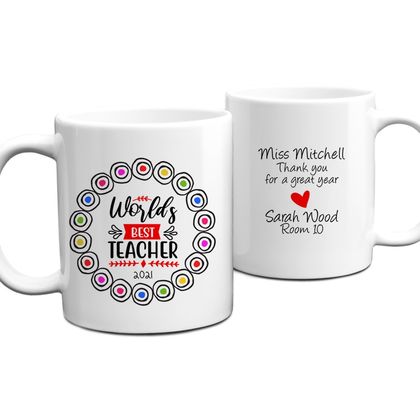Best Teacher Ever 2 Personalised Mug