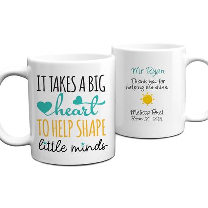 Teacher Big Heart Personalised Mug