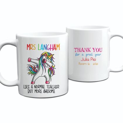 Teacher Awesome Unicorn 2 Personalised Mug
