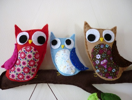 Owl wall decor, owl stuffed, owl plush toy sewing pattern