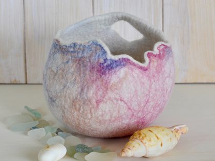 Hand Felted, Marbled Bowl