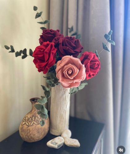 Valentine Felt Roses Bouquet