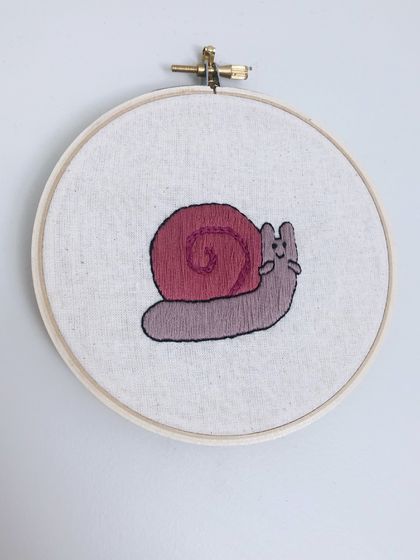 Cottage Core Snail Embroidery