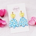 Springtime 'Tulip' Statement Earrings - Blue Daisies