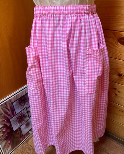 Woman’s Pink Gingham Maxi Skirt 