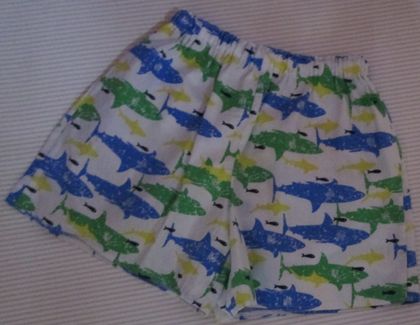Boys Shark Covered Summer Shorts size 5