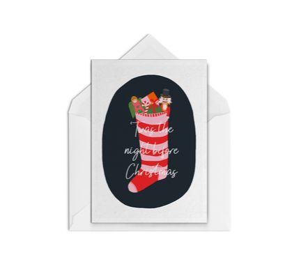 Christmas Cards - Christmas Stocking - Free Shipping