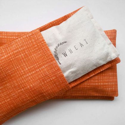 Wheat filled Eye Pillow with Organic Cotton Cover. For a limited time receive 2 covers in this great fabric..be quick limited numbers