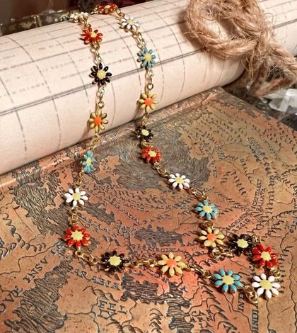 Necklace - Daisy Chain - multi-coloured 