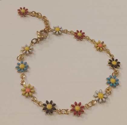 Bracelet - Multi-coloured Daisy Chain