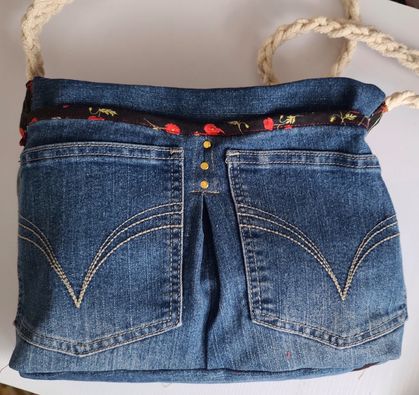 Up-Cycled Denim Bag, made from upcycled jeans.