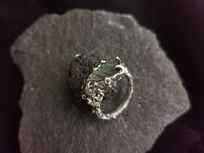 Chunky Labradorite Freeform Organic Style Ring