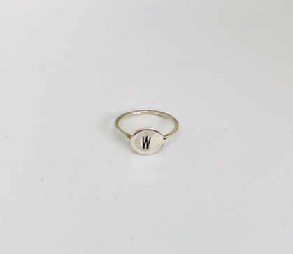 Sterling silver initial ring personalized 
